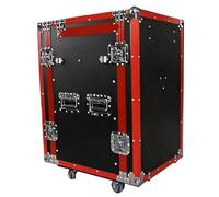 12U Pro Audio PA DJ Rack Road Case, armoire d'équipement de studio, support stéréo réseau mobile avec dessus de table de mixage DJ, conception roulante for les performances de fête sur scène(B)