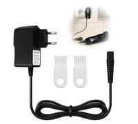 12V 0.4 A Chargeur Rasoir pour Braun, Chargeur Rasoir Braun Adaptateur Compatible avec Braun Rasoir Électrique Série 9/7/6/5/4/3/2/1, Rasoir pour braun serie cordon d'alimentation avec 2 pcs Brosse de