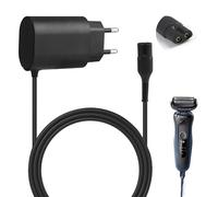 12V 0.4A Chargeur pour Braun Rasoir Électrique Séries 9/7/6/5/4/3/2/1, Remplacement Cordon d'Alimentation, Câble Alimentation Rasoir Braun, Cordon de Recharge pour Rasoir Braun, Protection Multiple
