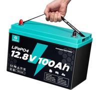 12V 100ah Batterie Lifepo4 BMS 100A Intégré | Batterie Lithium 1280Wh, 18 000 Cycles Profonds, Protection Contre Les Basses Températures, pour éNergie Domestique,