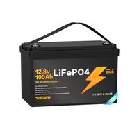12V 100Ah Batterie LiFePO4, BMS Intégré 15000 CyclesCompatible avec en série et en Parallèle, Adaptée aux Systèmes Solaires, Usage Domestique Camping Bateaux Fauteuils Roulants Electriques
