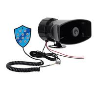 12V 100W 9 Tons Sirène de Police Amplificateur Alarme Voiture, Siren Car Siren Vehicle Horn with Mic Système de haut-parleurs PA Amplificateur de son d'urgence