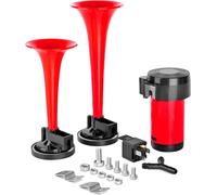 12V/115dB rouge 2 trompette klaxon d'air compresseur fort pour voiture bateau camion voiture