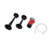12V 117dB Noir Fort Double Trompette Voiture Moto Air Klaxon Compresseur Relais Ensemble
