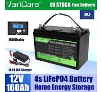 12V 12.8V 160AH LiFePO4 Battery Lithium Batteries 6000 Cycles USB3.0 Type-C output Touring car Solar Wind 14.6v Charger Tax Free 12V 160Ah-10A