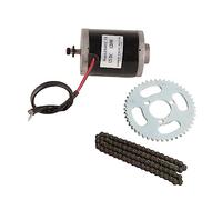 12V 120W Moteur Électrique DC Brossé Haute Vitesse, Kit Conversion Vélo Électrique, Aluminium Anticorrosion, Chaîne 25H76, Pédalier 47 Dents - Résistant à la Chaleur, Silencieux, Idéal pour Vélo
