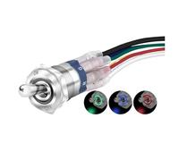 12V 24V 16MM Car Toggle Switch ON OFF Latching RGB Triple LED SPST IP67 Waterproof Rocker Switch for Marine Boat Controls switch