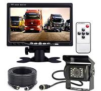 12V-24V 18 IR LEDs Vision Nocturne Étanche Caméra de recul avec 49ft 4 Broches Aviation Extension Câble + 7 Pouces Couleur TFT LCD HD Ecran Moniteur de Véhicule pour Voiture Bus RV Camion Remorque