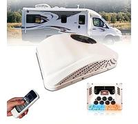 12V/24V/48V/60V/72V/90V DC RV Climatiseur 2 en 1 RV Climatiseur de Toit avec Refroidissement et Chauffage,électrique Camping-car Système de Climatisation,pour Voiture RV Camion Camper,12V