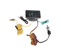 12V 24V Car 4in1 Digital Voltmeter Oil Pressure Fuel Water Temperature Monitor Alarm Gauge