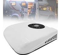 12V/24V DC RV Climatiseur 2 en 1 RV Climatiseur de Toit,Climatiseur de Stationnement électrique Camping-car Système de Climatisation pour Voiture RV Camion Camper Pe,White-12V