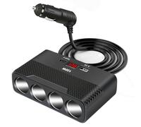 12V/24V Multi Prise Allume Cigare Adaptateur: Qidoe Prise USB de Voiture 120W avec Port Type C et Voltage Chargeur de Voiture Séparateur pour iPhone Android GPS