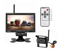 12V 24V sans Fil de Voiture imperméable Caméra de recul 18 Vision de Nuit Infrarouge Caméra de recul 7 Pouces TFT LCD Monitor pour Voiture/véhicule/Truck/Van/Caravane/r (with 1 Rear Camera)