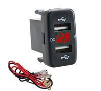 12V-24V voiture 4.2A prise USB double prise de chargeur de chargeur de voltmètre pour Toyota (Color : Red)