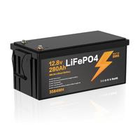 12V 280 Ah LifePO4 Batterie,Battery au Lithium 12 V 280AH,15000 Cycles Batterie au Lithium à Cycle Profond,1280Wh Batteries au Lithiums 12 V 280 AH Batteries pour Les Caravanes,Camping,Bateaux