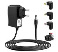 12V 2A Adaptateur Secteur AC à DC Universel Transformateur Alimentation | pour LED Strip Routeur Caméra Tablette TV Box 24W Chargeur avec 4 Tips 5,5x2,5mm 4,0x1,7mm 3,5x1,35mm LED Connecteur
