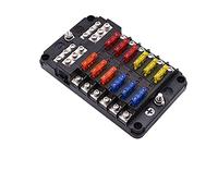 12V 32V couvercle fusible support de la boîte M5 goujon avec voyant LED 6 voies 12 voies lame for Auto voiture bateau Marine Trike Câblage de protection (Color : 12 Way With Led)