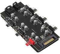 12V 4 Pin PWM and 5V 3 Pin ARGB with SATA Power Supply 15 Pin Hub 2 in 1 6 Way Sync CPU Cooling Fan Addressable RGB Lighting