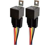 12V 40A Voiture Relais avec Faisceau de Câble Coloré, 5 Broches SPDT Relais pour Moto Camion Bateau, Paquet de 2