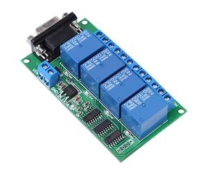 12V 4Ch Db9 Rs232 Relay Board, Rs232 Relay Rs232 Relay Board Remote Control Uart Serial Port Switch For Car Motor