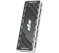 12V 4Pin PWM & 5V 3 Pin ARGB Fan Controller Splitter 2 in 1 Total,16 Ports,SATA Power,Hidden Magnetic Base (White)
