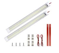 12V Barre de lumière intérieure à LED, Eclairage Voiture Lumineuse avec Interrupteur Marche/arrêt 1200LM Barre de Bande Lampe pour Voiture Van Camping Camion Bateau 2PCS