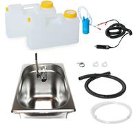12V Camping Caravane Mini-cuisine kit évier 325x265x150 mm Novo Chrome Camping-car