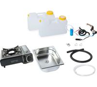 12V Camping Mini-cuisine camping-car kit évier 325x265x100 mm Barwig + réchaud à gaz