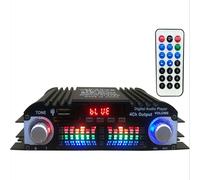 12V Car Mini HIFI Digital Bluetooth Amplificateur de Puissance Audio Sortie à Quatre Canaux avec Télécommande, Noir