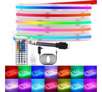 12V COB RGB LED bande lumineuse, 576 LEDs/m IP68 imperméable Dimmable Multicolore Ruban Lumineuse LED avec Contrôleur RVB IR à 44 touches pour Meuble TV,Miroir,Décoration de Fête de Noël.
