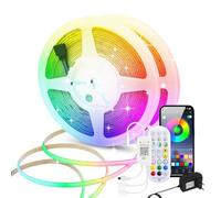 12V COB RGB Ruban LED, 576 LEDs/m dimmable bande lumineuse IP20 Non étanche Light Strip avec 24 touches IR Bluetooth musique RGB Contrôleur pour Armoires de Cuisine Escalier Vitrine.