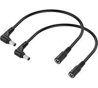 12V DC Extension Cable 5.5x2.1mm 0.3m Angled 90° DC 5.5mm x 2.1mm Male to Female Extension Cable (2pcs) (5.5x2.1mm)