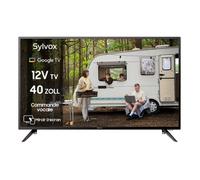 SYLVOX Télévision HD 40" - Smart Google TV 12V Idéale Caravane, Camping-Car, Bateau, Triple Tuner Bluetooth DVB-C/T2/S2, 1080P Full HD Téléviseur - Adaptateur 12V pour la Maison, la Cuisine,Voyage