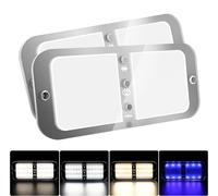 12V lumière intérieure à LED, 72LED 800LM Voiture Interieur Lampes, Eclairage de Toit pour Camping Car à Intensité Variable Avec Interrupteur et Télécommande pour Voiture/Camion/RV/Bateau/Van (2 PCS)