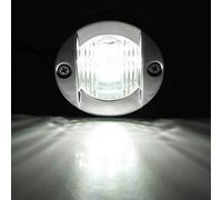 12V marine bateau tableau arrière LED en acier inoxydable étanche feu de navigation de poupe avec lentille en plastique transparent et coque en acier inoxydable (blanc)