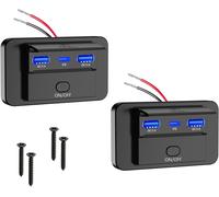 12v Prise Chargeur Usb De Voiture 72w Dual Qc3.0 Usb And Pd3.0 Type C Prise Voiture Pour Voiture,Rv,Bus,Camion,Bateau,Golf Cart(Paquet De 2)