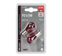 12v Rouge Teints Verre,Lampe 2 Filaments - (p21/5w) - 21/5w - Bay15d - 2 Pz - D