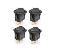 12V Round Rocker Switch ON-OFF 2 Position 3 Pins LED Light Dot Boat Toggle Switches NWPNLXEA(1PC GREEN,12-24V)