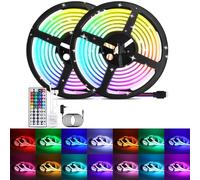 12V Ruban LED COB 576 leds/m RGB, IP67 Étanche Neon Bande Light Strip avec 44 touches IR contrôleur pour Chambre, Bar, TV, Cuisine, Fête, Décoration de Bricolage.
