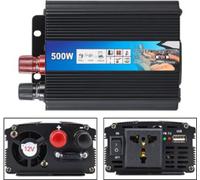 12v To 220v 500w Car Inverter High-Power Sine Wave Home High-conversion Automatic Transformer Adapter Black (without display)