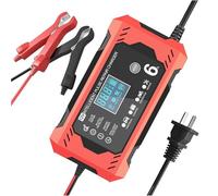 12V Trickle Charger - Fully-Automatic Smart Maintainer, 6A Battery Power Unit, LCD Display Module, Motorcycle ATV Device | High-Performance Deep Cycle Battery Solution, Ideal for Car Boat Lawn