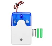 12V Wired Alarme sonore de sirène audible et visuelle intérieure avec lumière flash pour système d'alarme de sécurité à domicile en ABS ignifuge - couleurs roulées en plastique et bleu 12.5x7.5x4.5cm