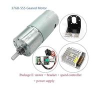 12V24V 555 DC electronic starter 9RPM~1280RPM 37GB-555 Geared electronic starter Slow Speed Adjustable High Torque 37mm Brushed Gear electronic starter RUAJOGYNVM(12V 88RPM,Package B)