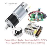 12V24V 775 DC electronic starter 8RPM~1600RPM 775 Planetary Geared electronic starter Slow Speed Adjustable High Torque 42mm Brushed Gear electronic starter IINKUEYK(Package A,440RPM_DC 12V)