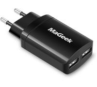 12W/2.4A Dual Ports USB Chargeur de Voyage Adaptateur Secteur avec Technologie UniCharge pour iPhone 10/8 Plus/7/6,iPad Air 2/Pro/Mini,Samsung Galaxy S10/S9/S8,LG et Plus (Noir)