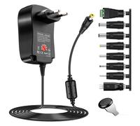 12W Adaptateur Secteur Universel AC DC 12V 3V 4.5V 5V 6V 7.5V 9V Transformateur d'alimentation avec 8 Connecteurs DC pour Lumineuse Routeur TV Box Caméra Tablette