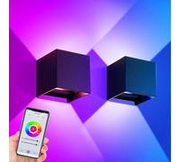 12W LED applique murale extérieure RGBCCT Dimmable porche lumières Tuya Smart Life contrôle WiFi/ZigBee applique murale pour atmosphère décorative White Body