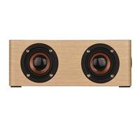 12W Sortie Rétro bois respirants Horloge Haut-parleur sans fil Bluetooth Mini 3D double fort