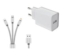 12w usb-a charger 3 in 1 cable