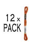 12x Anchor Sticktwist 8m, fauve foncé, coton, couleur 1049, 6 fils